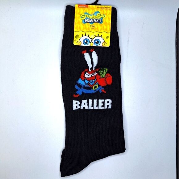 Mr. Crabs crew socks Baller SpongeBob nickelodeon - Picture 1 of 4